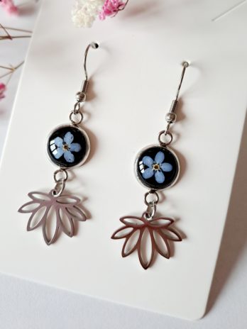 Boucles d’oreilles fleurs de Miosotis