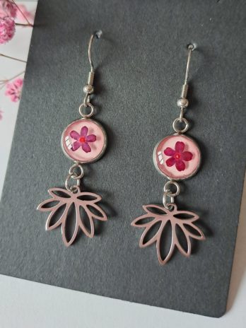 Boucles d’oreilles avec fleurs de Miosotis