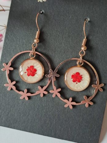 Boucles d’oreilles créoles fleurs de sureau