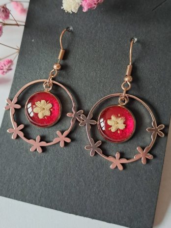 Boucles d’oreilles avec fleur de sureau